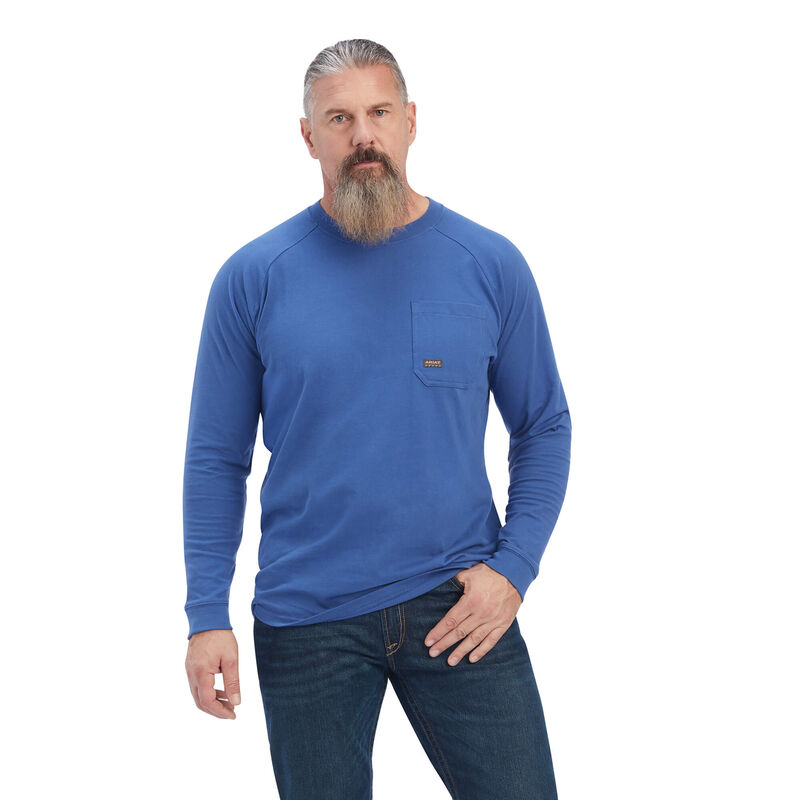 Ariat T-Shirts Herren - Rebar Cotton Strong Roughneck Graphic Blau ( GLAFP-5826 )